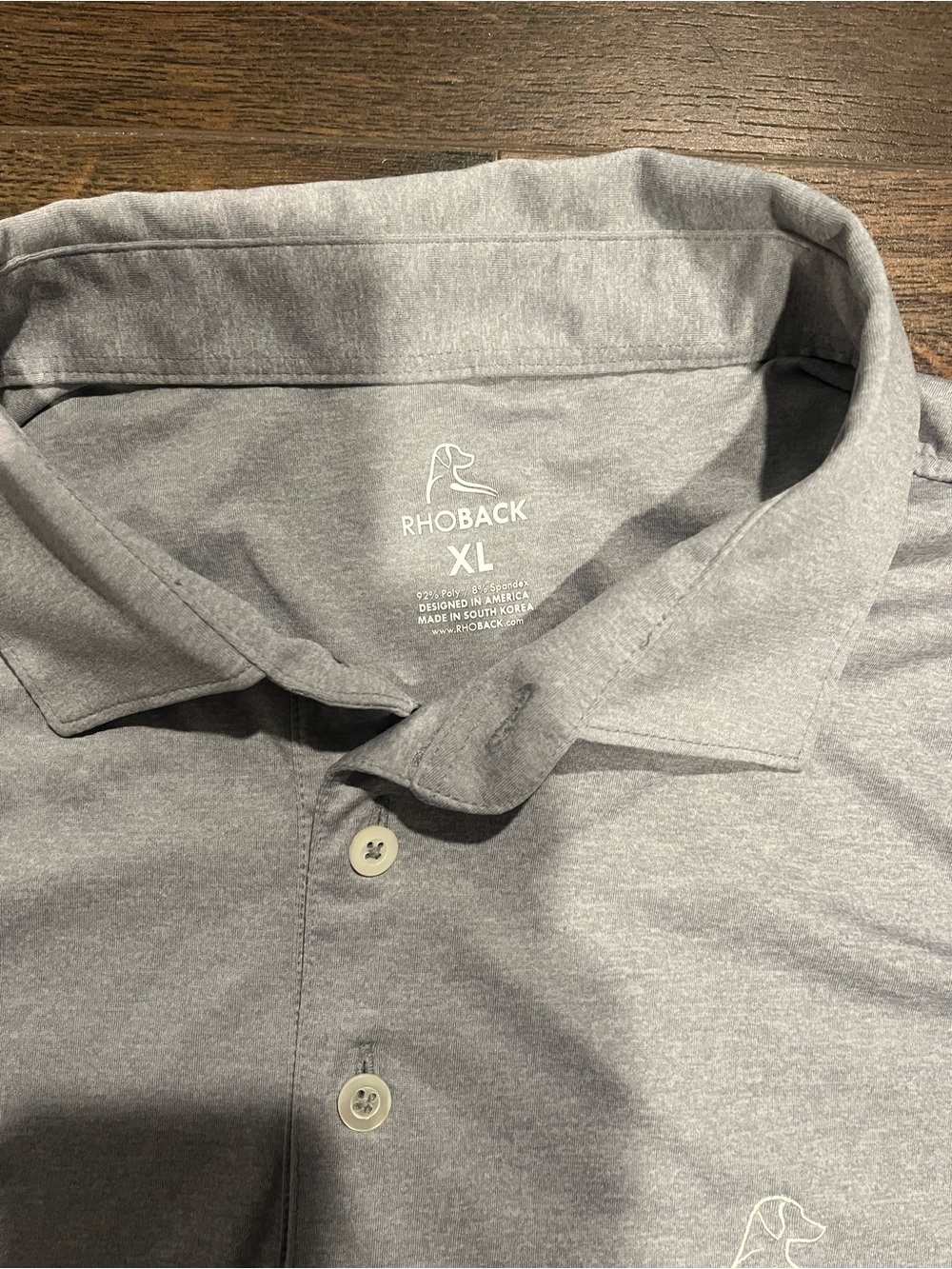 Rhoback Light Gray Performance Polo - Picture 3 of 4